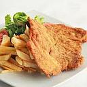 MILANESA C/PAPAS FRITAS, ARROZ Y ENSALADA